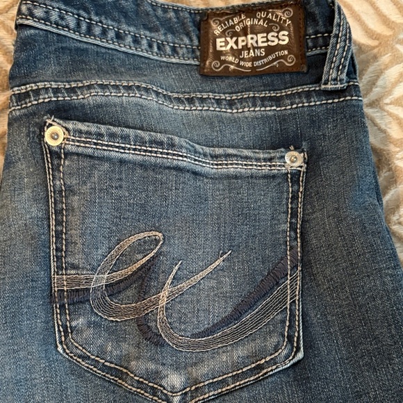 Express Dark Blue Boot Cut Jeans - Picture 4 of 5